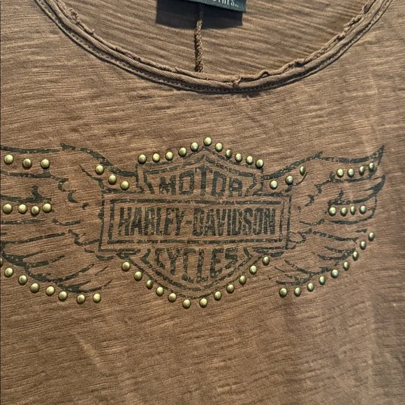 Harley-Davidson Women's Brown Blouse with Logo - Picture 3 of 4